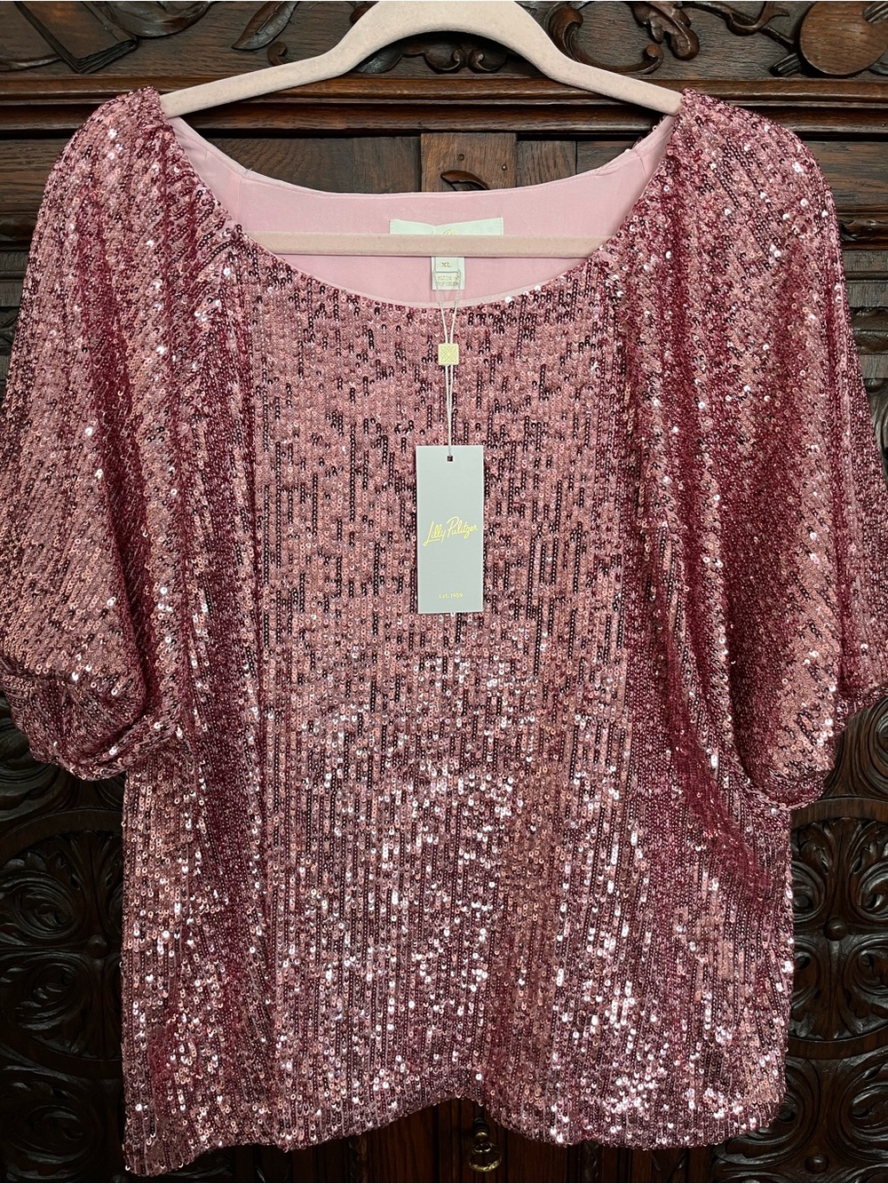 Lilly Pulitzer Cressida sequins top XL